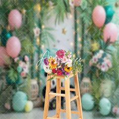 Aperturee - Panda Bamboo Forest Balloons Cake Smash Backdrop