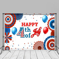 Aperturee - Paper Flower Ribbons White Independence Day Backdrop