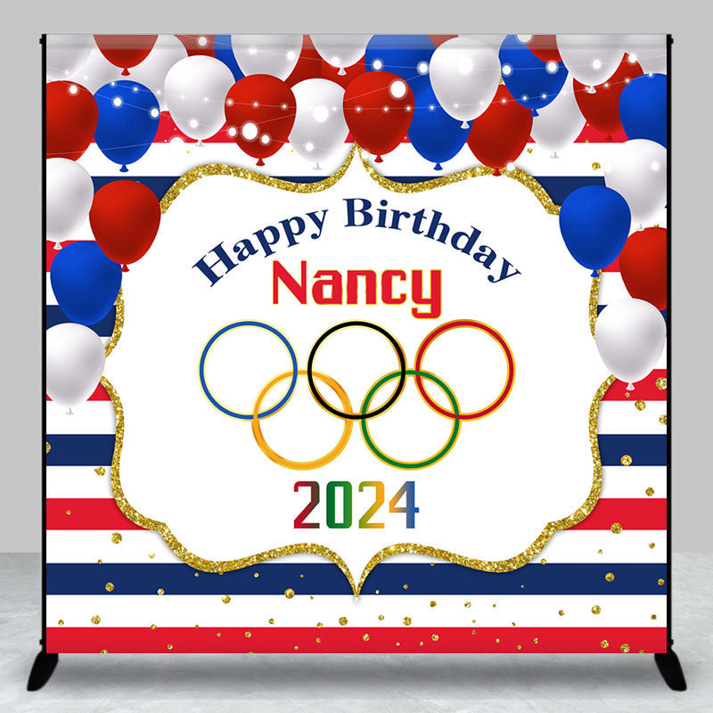 Aperturee - Paris 2024 Olympic Stripe Custom Birthday Backdrop