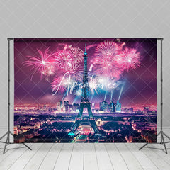 Aperturee - Paris Eiffel Tower Sparkler Night View Party Backdrop