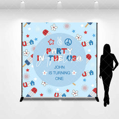 Aperturee - Party In The Usa Personalized One Birthday Backdrop