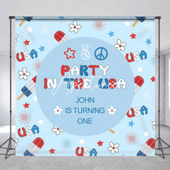 Aperturee - Party In The Usa Personalized One Birthday Backdrop