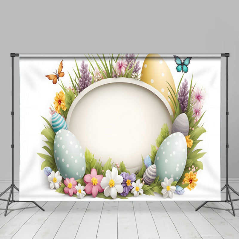 Aperturee - Paschal Eggs And Butterfly Brushwood Easter Backdrop