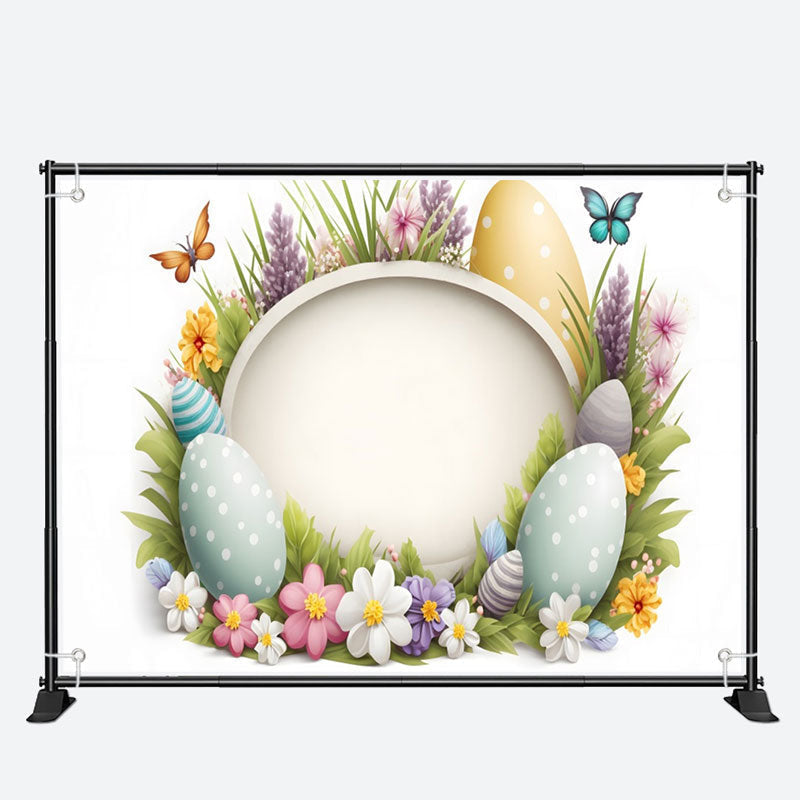 Aperturee - Paschal Eggs And Butterfly Brushwood Easter Backdrop