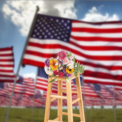 Aperturee - Patriotic Outdoor USA Flag Independence Day Backdrop