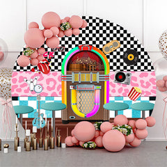 Aperturee Pattern Door Round Backdrop For Rock Music Party