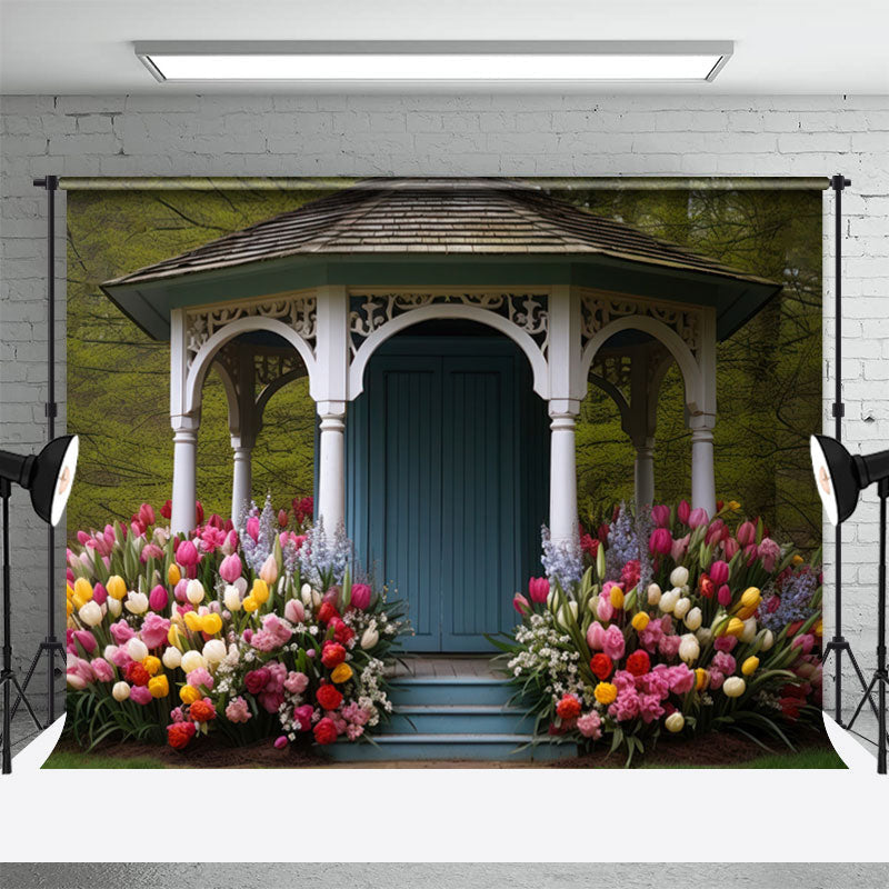 Aperturee - Pavilion Tulip Anthemy Outdoors Spring Backdrop