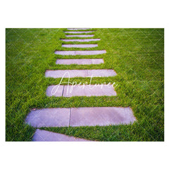 Aperturee - Paving Slabs Spring Park Greenery Rubber Floor Mat