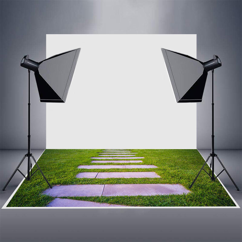 Aperturee - Paving Slabs Spring Park Greenery Rubber Floor Mat