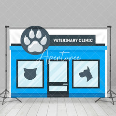 Aperturee - Paw Blue Veterinary Clinic Dance Backdrop For Kids