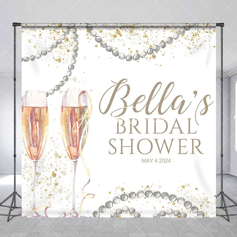 Aperturee - Pearl Elegant Watercolor Custom Bridal Shower Backdrop