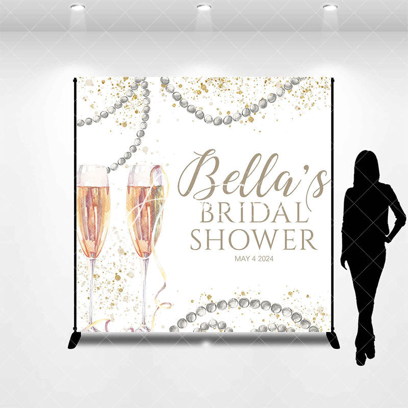 Aperturee - Pearl Elegant Watercolor Custom Bridal Shower Backdrop