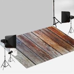 Aperturee - Peeling Paint Brown Wood Texture Rubber Floor Mat