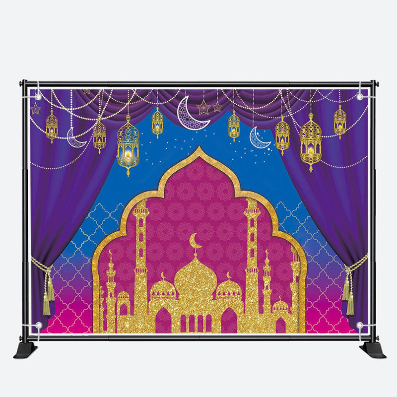 Aperturee - Pendant Lantern Curtain Palace Eid Mubarak Backdrop