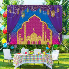 Aperturee - Pendant Lantern Curtain Palace Eid Mubarak Backdrop