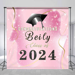 Aperturee - Personalized 2024 Pink Gold Senior Prom Backdrop