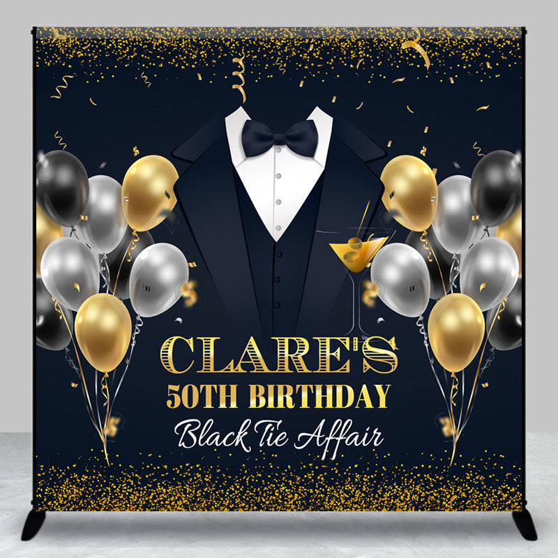 Aperturee - Personalized Balloon Suit Tie 50th Birthday Backdrop