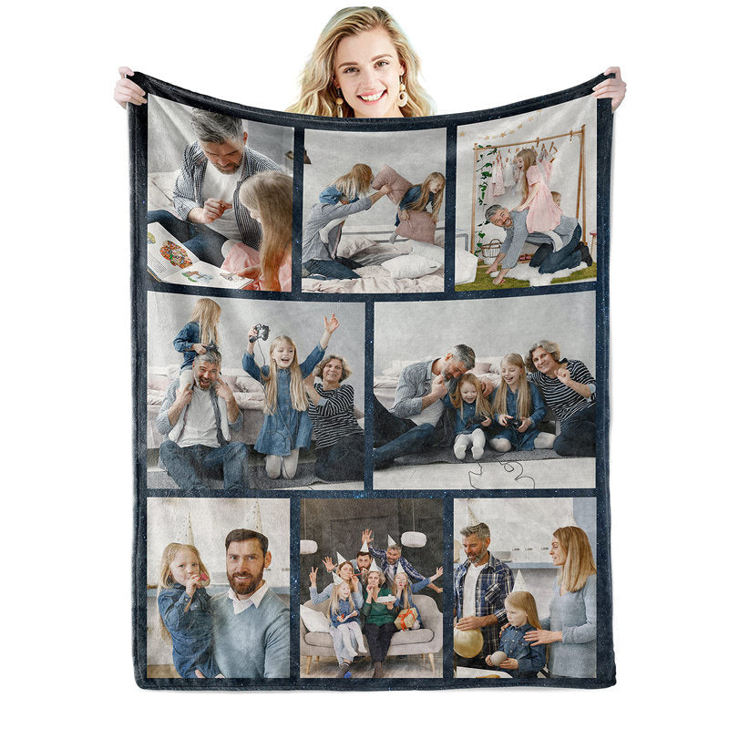 Lofaris Personalized Blanket With Text Picture Collage