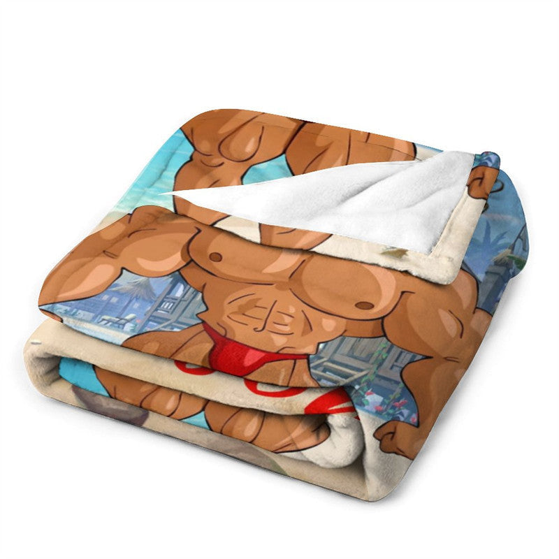 Aperturee - Personalized Body Builder Boy Coastal Beach Blanket