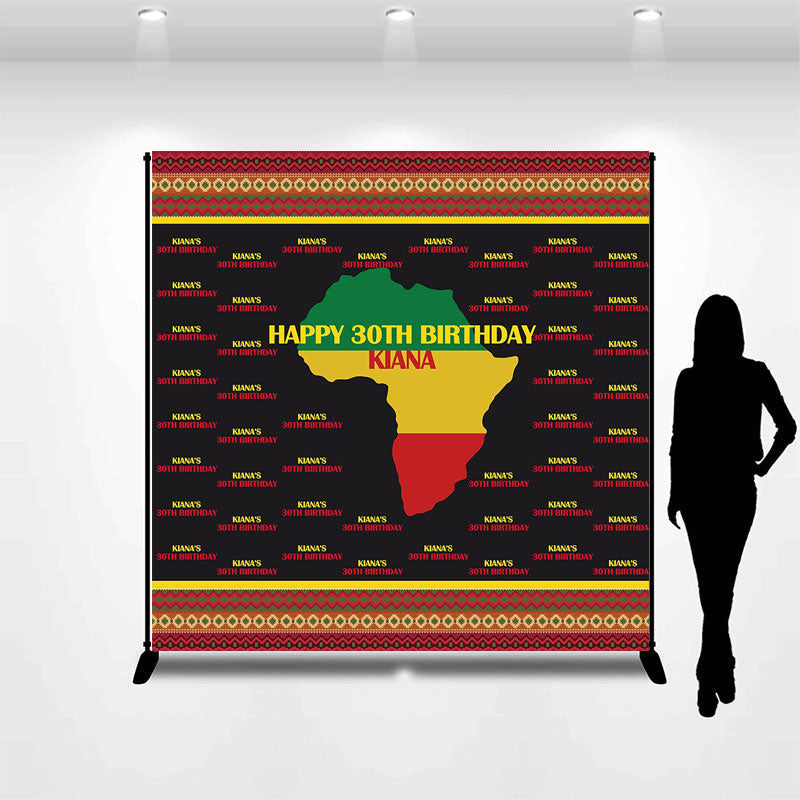 Aperturee - Personalized Brithday African Tribal Step Backdrop