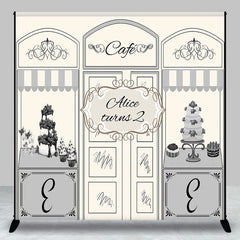 Aperturee - Personalized Cafe Cake Shop 2nd Birthday Backdrop