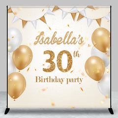 Aperturee - Personalized Champagne Color 30th Birthday Backdrop