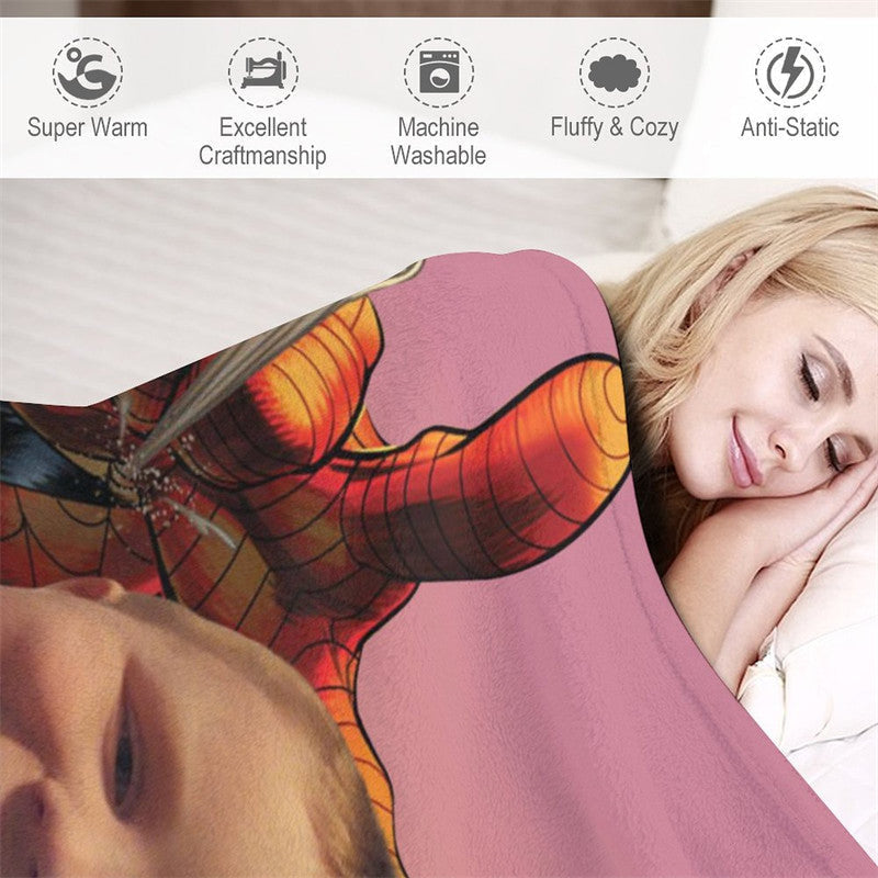 Aperturee - Personalized Climbing Spider Hero Red Boy Blanket