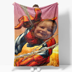 Aperturee - Personalized Climbing Spider Hero Red Boy Blanket