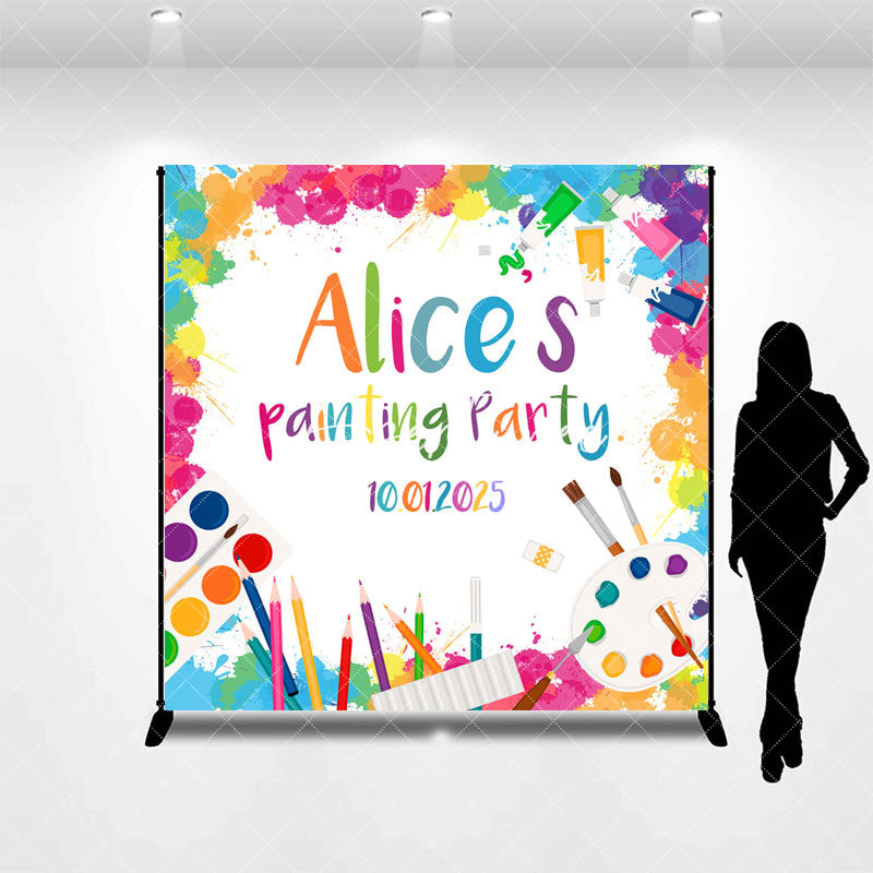 Aperturee - Personalized Colorful Pigment Painting Party Backdrop