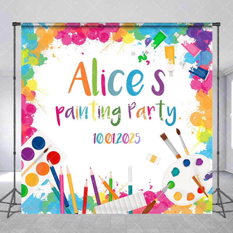 Aperturee - Personalized Colorful Pigment Painting Party Backdrop