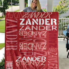 Lofaris Personalized Dark Red Throw Blanket With Name Gift