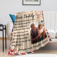 Lofaris Personalized Dear Daddy Happy Fathers Day Blanket