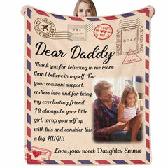 Lofaris Personalized Dear Daddy Happy Fathers Day Blanket