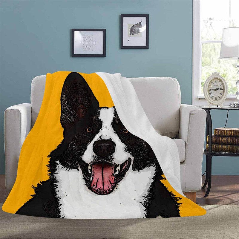 Lofaris Personalized Dog Portrait Throw Blanket With Name