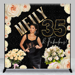 Aperturee - Personalized Elegant Floral 35Th Birthday Backdrop