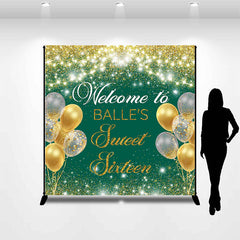 Aperturee - Personalized Glitter Balloon Light Birthday Backdrop