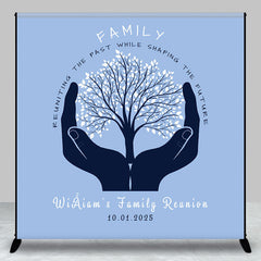 Aperturee - Personalized Hands Hold Tree Family Reunion Backdrop