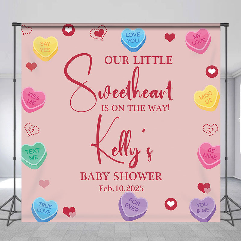 Aperturee - Personalized Little Sweetheart Baby Shower Backdrop