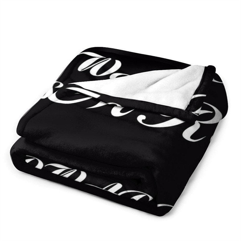 Aperturee - Personalized Name Black Text Simple Snuggly Blanket