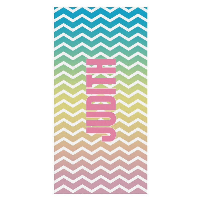 Aperturee - Personalized Name Colorful Beach Towel for Kids Gifts