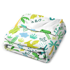 Lofaris Personalized Name Dinosaurs Plants Blanket For Kids