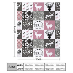 Aperturee - Personalized Name Elk Woodland Animal Warm Blanket