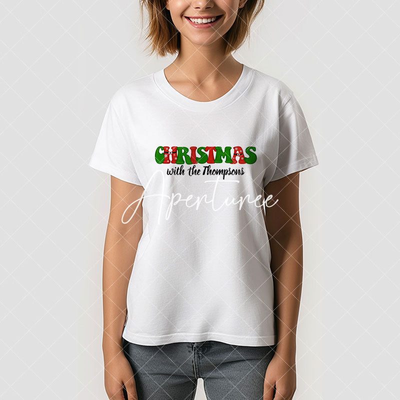 Aperturee - Personalized Name Family Christmas Reunion T-Shirt