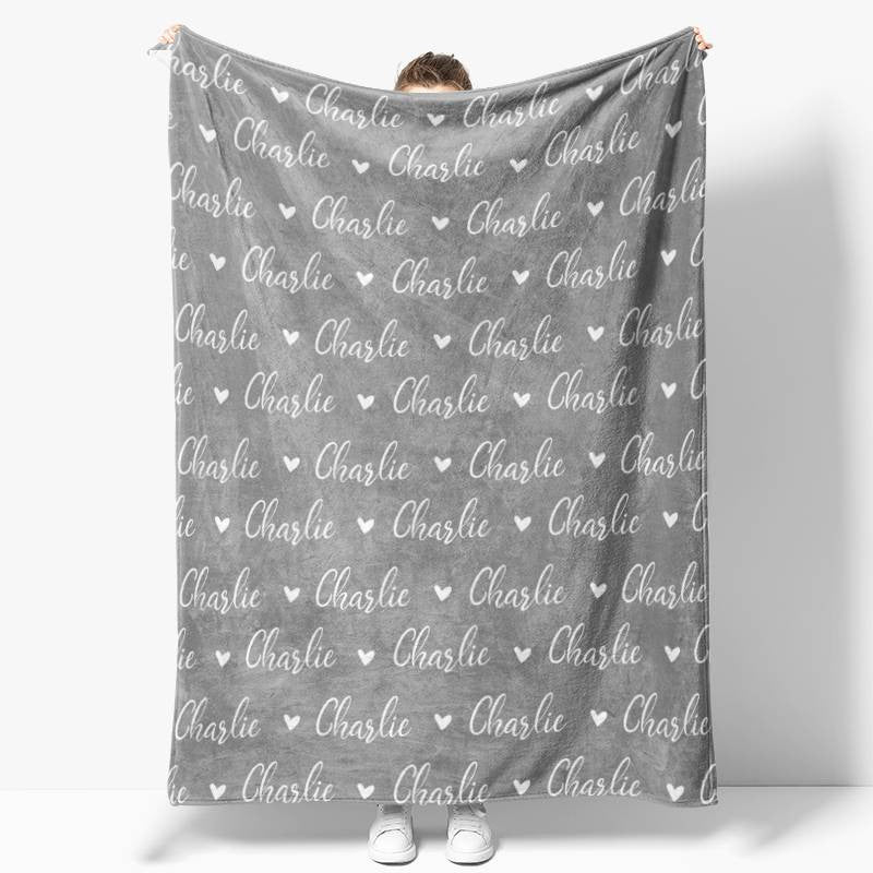 Aperturee - Personalized Name Fleece Blanket for Kids Gift