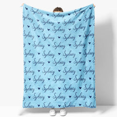 Aperturee - Personalized Name Fleece Blanket for Kids Gift