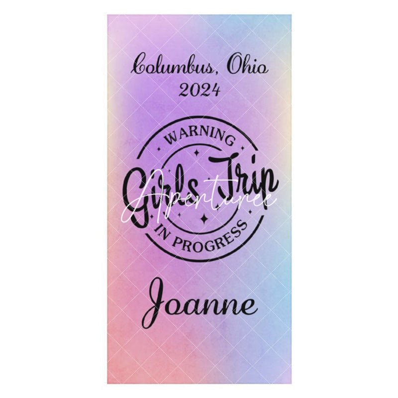 Aperturee - Personalized Name Girls Trip In Progress Beach Towel