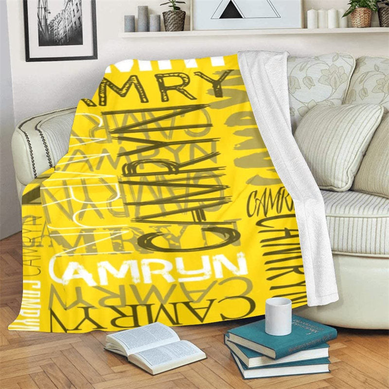 Lofaris Personalized Name Gold Color Blanket Gift For Kid