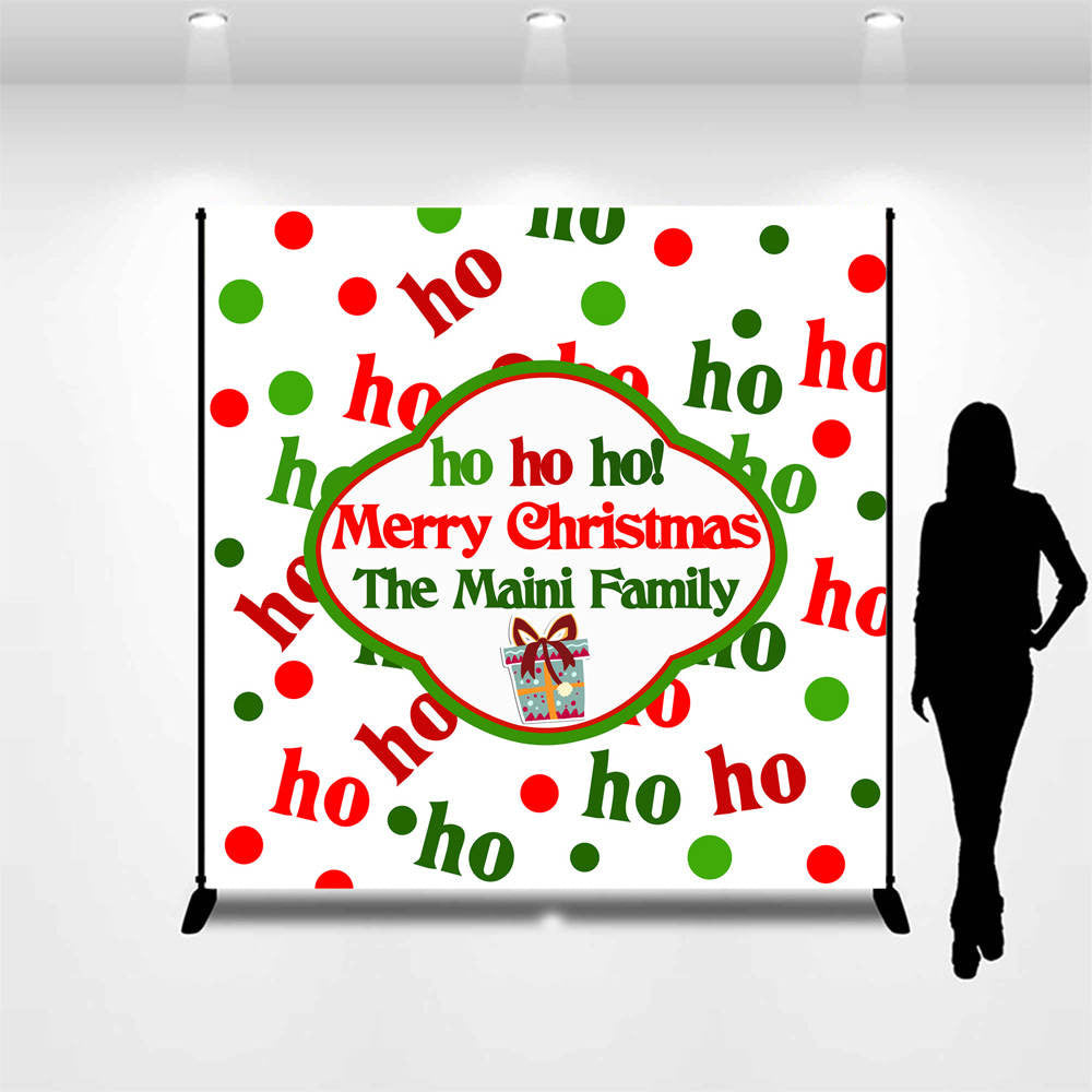 Lofaris Personalized Name Ho Text Repeat Christmas Backdrop