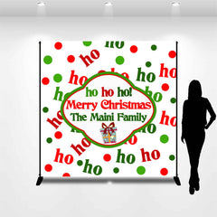 Lofaris Personalized Name Ho Text Repeat Christmas Backdrop