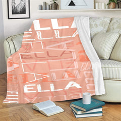 Lofaris Personalized Name Light Orange Soft Blanket Gift